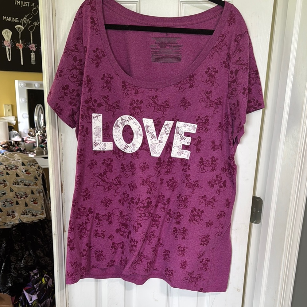 Disney Pink and Purple Relaxed Short Sleeve Tee